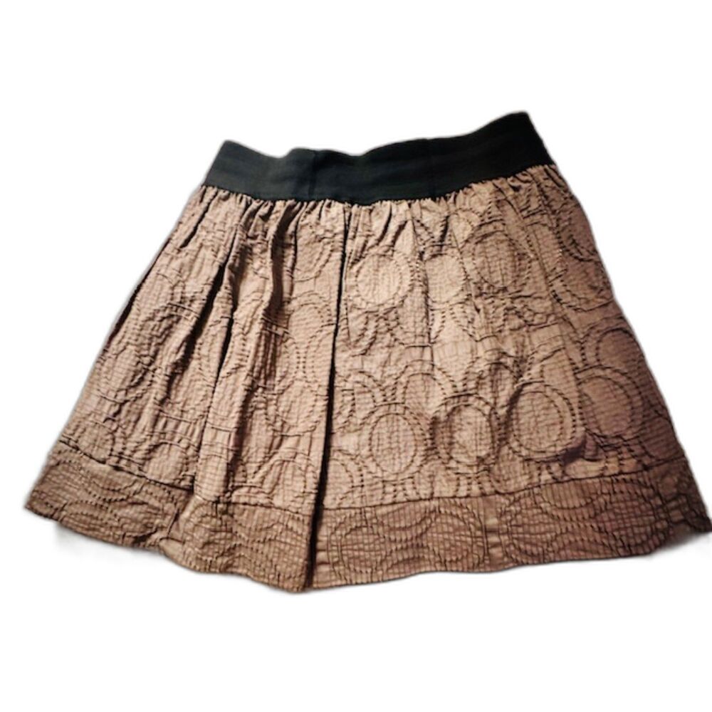 Simply Vera Vera Wang Taupe Textured Bubble Silhouette Dark Academia MiniSkirt M